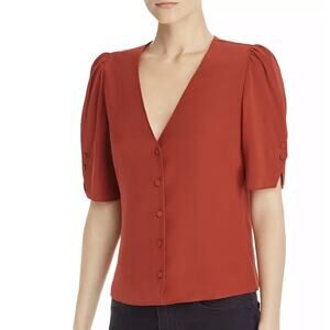 Frame Denim Rust Button-Up Blouse